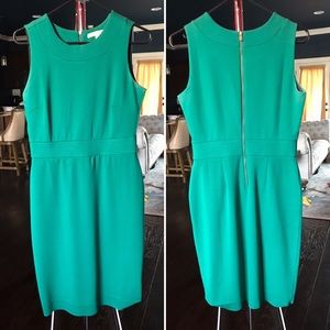 Banana Republic Green Sheath Dress w/ Gold Zipper